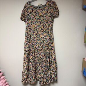 E.D. Michaels Floral Midi Dress Womens 11/12 Multicolor Excellent Corset Back